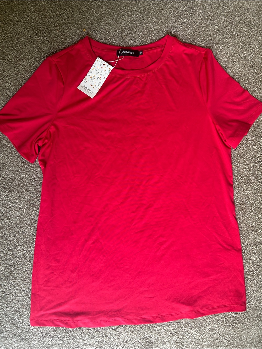 Automet Classic Red Crewneck Short-Sleeve Tee